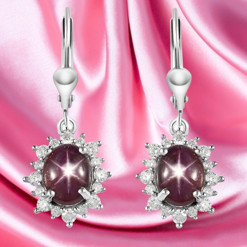 🔥PRICE CUT🔥NWT INDIA RUBY MOISSANITE EARRINGS IN PLATINUM OVER STERLING SILVER